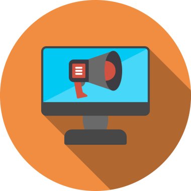 hoparlör vektör illüstrasyon tasarımlı bilgisayar ekranı