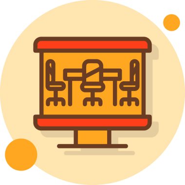 Sandalye simgesinin vektör illüstrasyonu