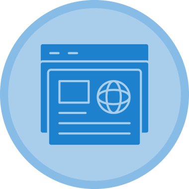 tarayıcı web sayfası basit simge, vektör illüstrasyonu