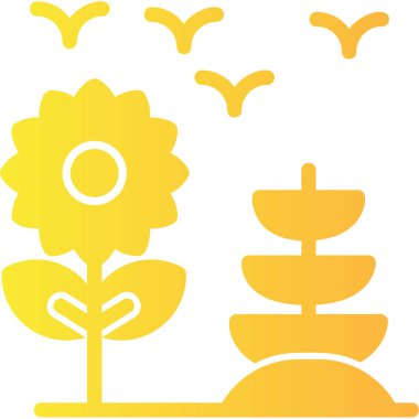 Bir bitki simgesinin vektör illüstrasyonu