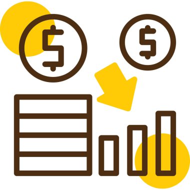 Dolar sikkeleri vektör simgesi