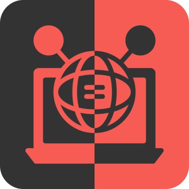  düz ağ vektör simgesi