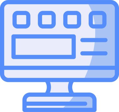 bilgisayar izleme simgesi, vektör illüstrasyonu