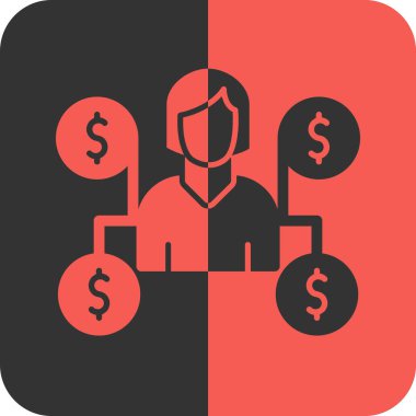 Para ve dolar için iş yönetimi dairesi simgesi