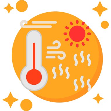 Beyaz arkaplanda izole edilmiş düz biçimli termometre simgesi.