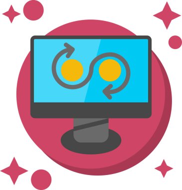 Oklu bilgisayar simgesi. vektör illüstrasyonu