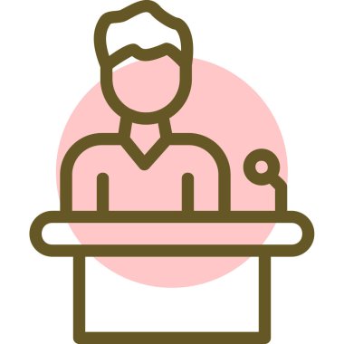 Çanta simgesi olan bir adamın vektör çizimi