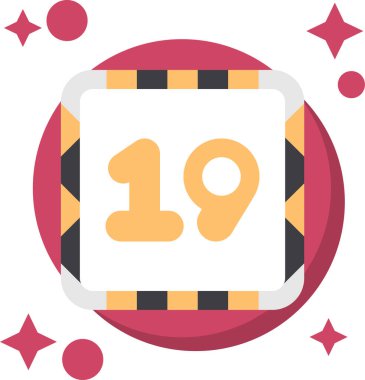 Takvim simgesiyle 18 numara, düz tasarım