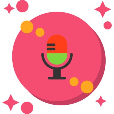 Mikrofon. Web simgesi basit tasarım