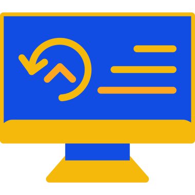 Bilgisayar monitörü. Web simgesi basit illüstrasyon