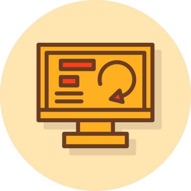 iş yönetimi düz simgesi, vektör illüstrasyonu