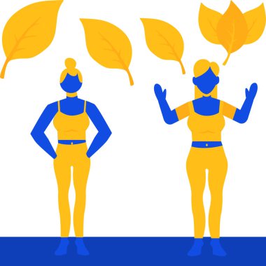 Düz dizaynlı kadın vektör kümesi