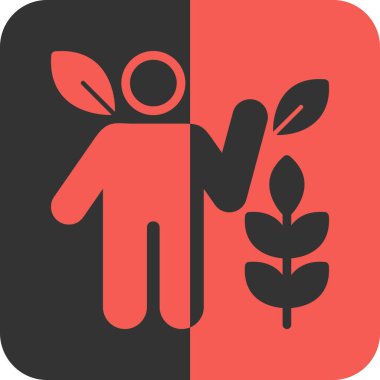 İnsanların vektör illüstrasyonu ve ekoloji simgesi