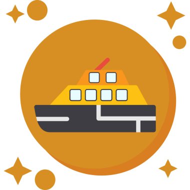 Gemi. Web simgesi basit illüstrasyon