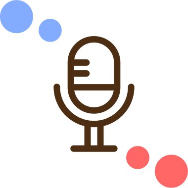 Mikrofon. Web simgesi basit illüstrasyon