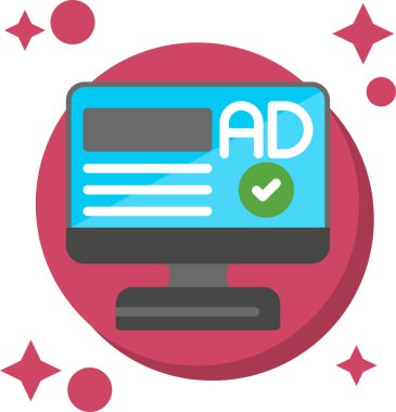 Simge vektör illüstrasyonu reklam ediliyor