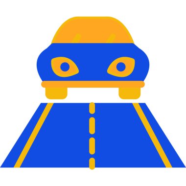 Sarı ve mavi bir ikonun vektör çizimi