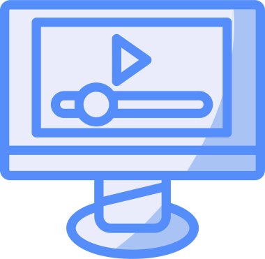 Bilgisayar monitörü. Web simgesi basit illüstrasyon