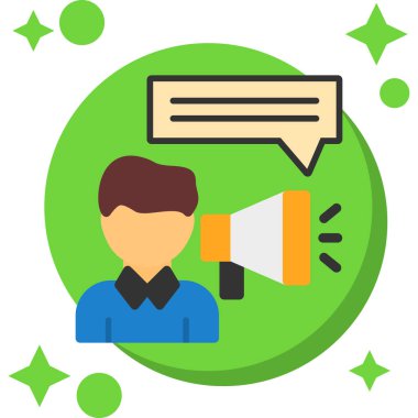 Konuşmacı. Web simgesi basit illüstrasyon