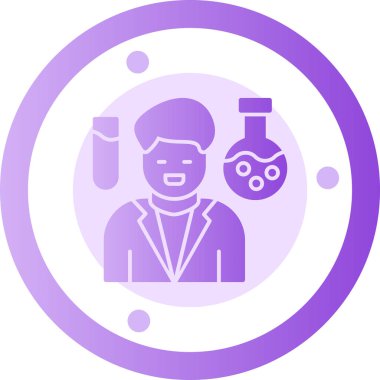 Bilim adamı. Web simgesi basit illüstrasyon