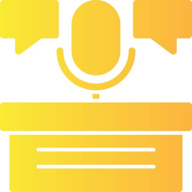 Mikrofon. Web simgesi basit illüstrasyon