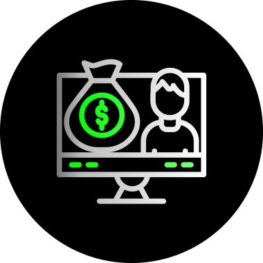 Para için. Web simgesi basit illüstrasyon