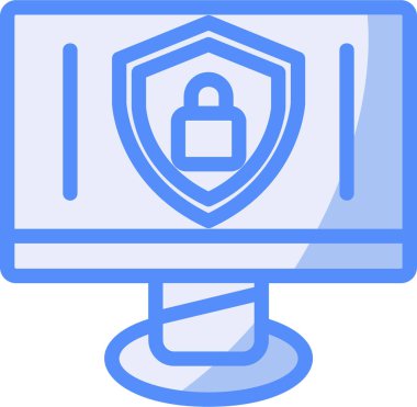 Doldurulmuş dış hat biçiminde veri koruma güvenlik simgesi