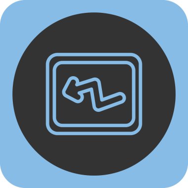 Soyut mavi arkaplanda sol ok simgesi