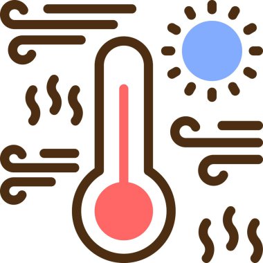 sıcak hava simgesi, vektör illüstrasyonu