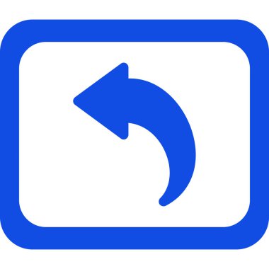 CCW vektör simge döndürün. Tarzıdır düz simgesi simgesi, mavi renk, beyaz arka plan.