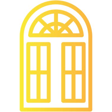 Çizgi film sarı ev simgesinin vektör çizimi