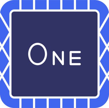 Mavi ve beyaz işareti olan tek bir beyaz simgenin vektör çizimi