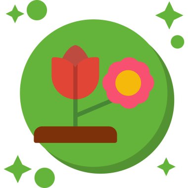 Çiçek. Web simgesi basit illüstrasyon