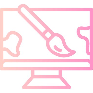 Bilgisayar monitörü. Web simgesi basit tasarım