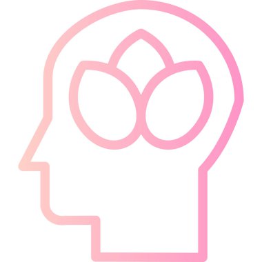 Beyin. Web simgesi basit illüstrasyon