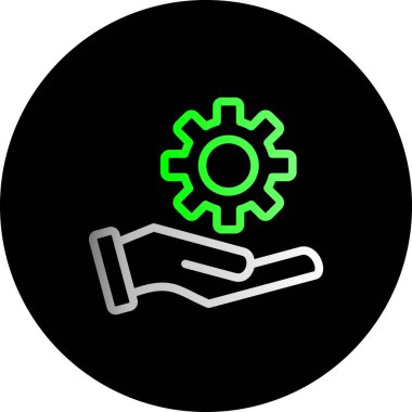 Kişisel proje için dişli vektör simgesi modern basit vektör çizimi