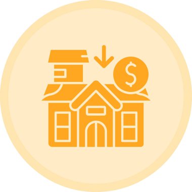 madeni para simgesi olan ev.