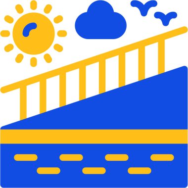 Plaj güneşi simgesi düz stil