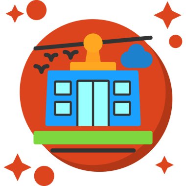 Bir tren simgesinin vektör illüstrasyonu