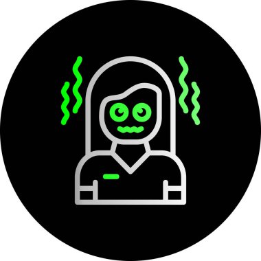 kadın ve simge vektör illüstrasyonu