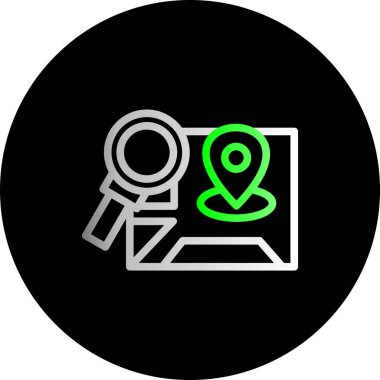 harita konumu düz simge, vektör illüstrasyonu