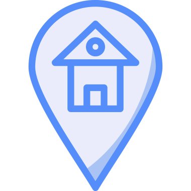 ev konumu haritası simgesi - taslak biçimi