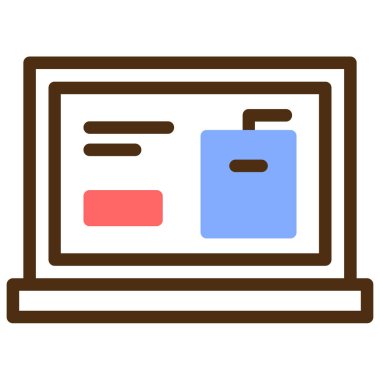 çevrimiçi dükkan renk simgesi. İnternet mağazası ve alışveriş tabelası. izole vektör illüstrasyonu