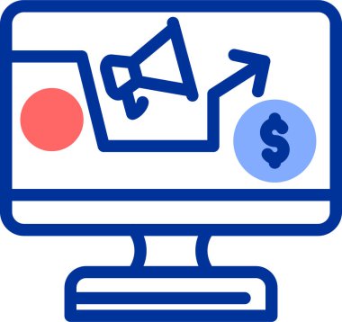 bilgisayar izleme simgesi, vektör illüstrasyonu