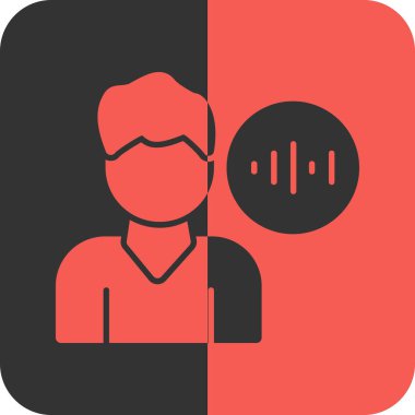 Mikrofonlu bir adamın vektör çizimi