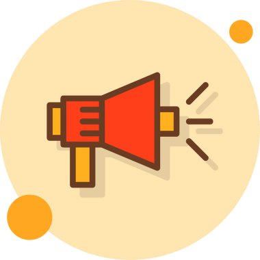 Megafon. Web simgesi vektör illüstrasyonu