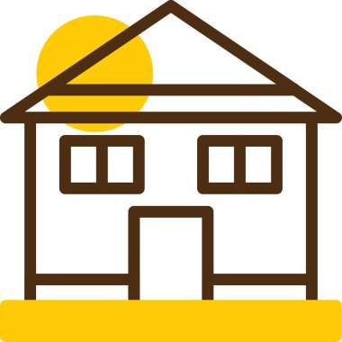 Çatısı olan bir evin vektör çizimi