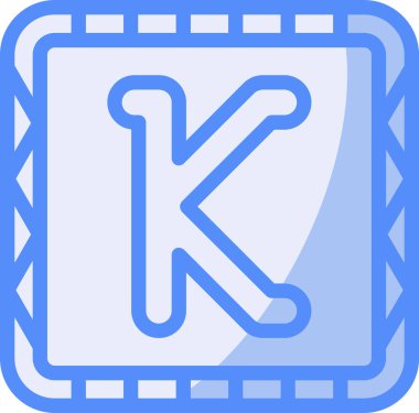 k alfabesi. Web simgesi basit illüstrasyon