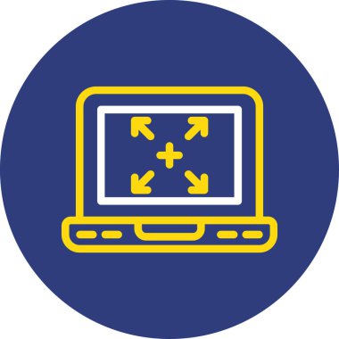 Dizüstü bilgisayar simgesi vektör çizimi