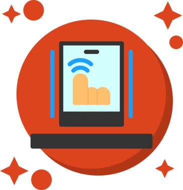 Akıllı telefon simgesine sahip bilgisayar